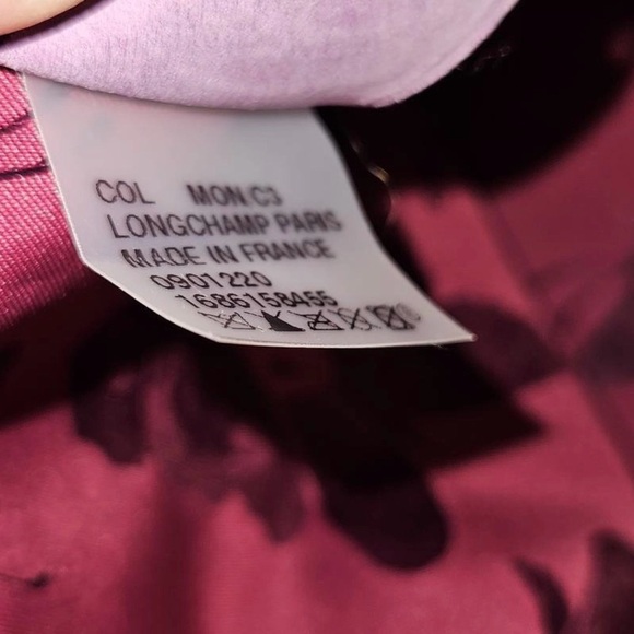 LONGCHAMP Chic Elegant Coquette Roseau Croc-Embossed Purple Leather Tote Bag - Picture 12 of 16